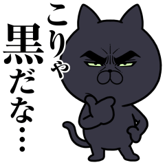 [LINEスタンプ] 目ヂカラ★にゃんこ【黒猫】