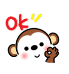メッセージと顔 ！ [おさるちゃん]（個別スタンプ：1）