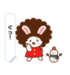 アフロうさぎのメッセージスタンプ [秋冬]（個別スタンプ：10）