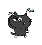 黒猫リアクション。（個別スタンプ：7）