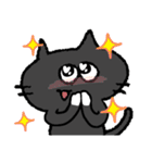 黒猫リアクション。（個別スタンプ：16）