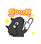 黒猫リアクション。（個別スタンプ：22）