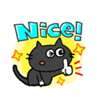 黒猫リアクション。（個別スタンプ：23）