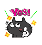 黒猫リアクション。（個別スタンプ：28）