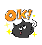 黒猫リアクション。（個別スタンプ：31）