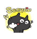 黒猫リアクション。（個別スタンプ：40）