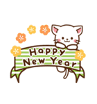 しろねこ♡2022年お正月（年末年始）（個別スタンプ：7）