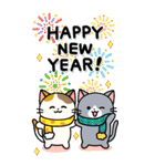 BIGお正月★毎年使える！大人かわいいネコ（個別スタンプ：32）