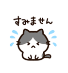 毎日使える！敬語！ハチワレ黒白猫ちゃん（個別スタンプ：32）