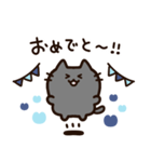 青いハートと気持ちを伝える黒猫ちゃん（個別スタンプ：30）