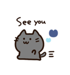 青いハートと気持ちを伝える黒猫ちゃん（個別スタンプ：32）