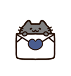 青いハートと気持ちを伝える黒猫ちゃん（個別スタンプ：39）