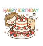 飛び出す*大人かわいい主婦*誕生日＆お祝い（個別スタンプ：1）