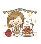 飛び出す*大人かわいい主婦*誕生日＆お祝い（個別スタンプ：6）