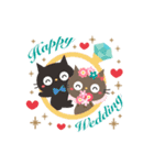 飛び出す！黒ねこのかわいい誕生日*お祝い（個別スタンプ：15）