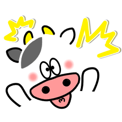 [LINEスタンプ] メッセージと顔 ！ [うしちゃん］