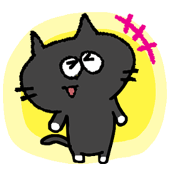 [LINEスタンプ] 黒猫リアクション。