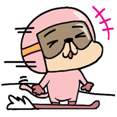 [LINEスタンプ] 可愛い猿！スノーボード。