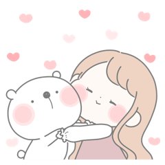 [LINEスタンプ] ゆるかわいい♡くすみカラーの女の子◯。