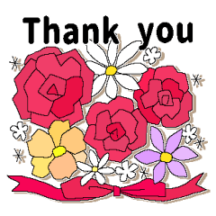 [LINEスタンプ] フォント版＊よく使う言葉に花を添えて