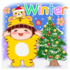 [LINEスタンプ] 冬のでぶりん