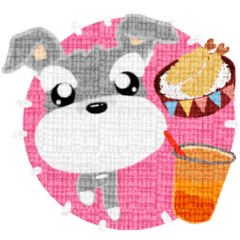 [LINEスタンプ] （ワッペン）ふんわり 癒され シュナウザー