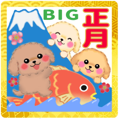 [LINEスタンプ] かわいいトイプードル♥お正月【BIG】