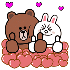 [LINEスタンプ] ブラウン＆コニー(ラブラブ)